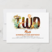 Mexikanisches Fiesta 2. Geburtstags-Party Einladung (Vorderseite)