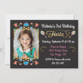 Mexikanisches Fiesta Birthday Party Gold Glitzer F Einladung (Vorderseite)