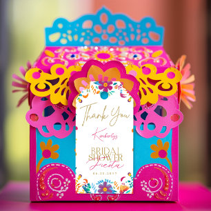 Mexikanisches Fiesta Blume Brautparty Gevor Tag Geschenkanhänger