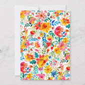 Mexikanisches Fiesta Blumenthema Geburtstag Einladung (Rückseite)