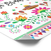 Mexikanisches Fiesta Brautparty Confetti Begrüßung Poster (Ecke)