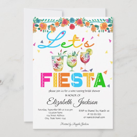 Mexikanisches Fiesta Brautparty Einladung (Vorderseite)