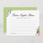 Mexikanisches Fiesta Date Night Ideas Brautparty Begleitkarte (Vorne/Hinten)