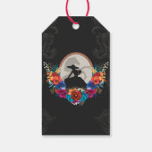 Mexikanisches Fiesta farbenfrohe Flora Charro Quin Geschenkanhänger (Rückseite)