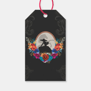 Mexikanisches Fiesta farbenfrohe Flora Charro Quin Geschenkanhänger