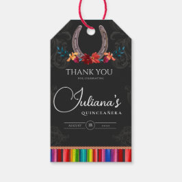 Mexikanisches Fiesta farbenfrohe Flora Charro Quin Geschenkanhänger