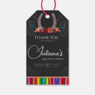 Mexikanisches Fiesta farbenfrohe Flora Charro Quin Geschenkanhänger