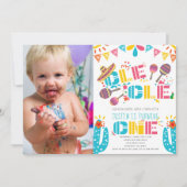 Mexikanisches Fiesta First Birthday Foto Einladung (Vorderseite)