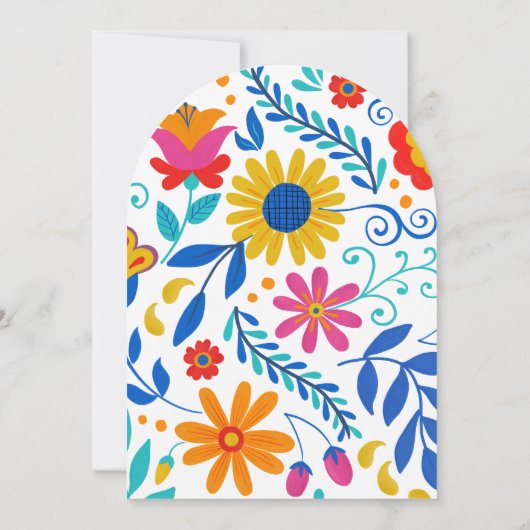 Mexikanisches Fiesta Floral Latina Arch Brautparty Einladung (Rückseite)