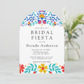 Mexikanisches Fiesta Floral Latina Arch Brautparty Einladung (Stehend Vorderseite)