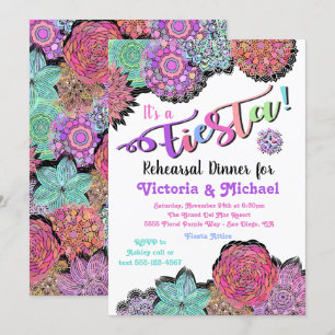 Mexikanisches Fiesta Floral Mandala Probe Dinner Einladung
