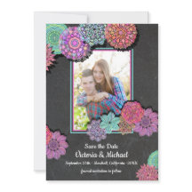 Mexikanisches Fiesta Floral Mandala Save the Date 