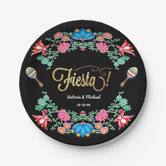 Mexikanisches Fiesta Floral Party Teller (Vorderseite)