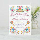 Mexikanisches Fiesta Floral Sombrero Probe Dinner Einladung (Stehend Vorderseite)