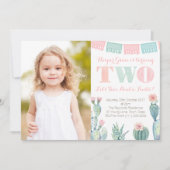 Mexikanisches Fiesta-Foto 2. Geburtstag Party Einladung (Vorderseite)