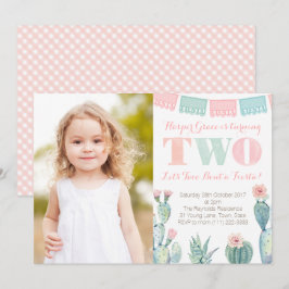 Mexikanisches Fiesta-Foto 2. Geburtstag Party Einladung