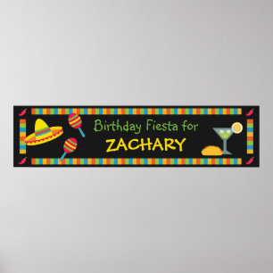 Mexikanisches Fiesta-Geburtstagsbanner Poster