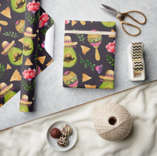 Mexikanisches Fiesta-Geschenkpapier mit Chili Geschenkpapier