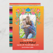 Mexikanisches Fiesta Gold Glitzer Save the Date Fo (Vorne/Hinten)