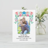 Mexikanisches Fiesta Gold Save the Date Foto (Stehend Vorderseite)