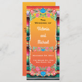 Mexikanisches Fiesta-Hochzeitsprogramm Programm (Vorne/Hinten)