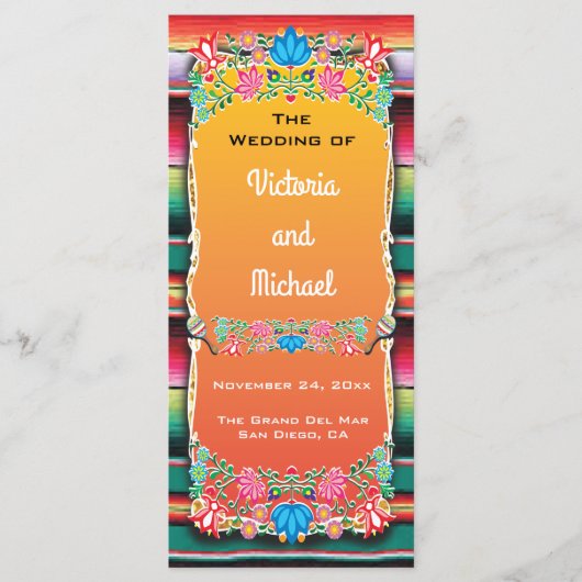 Mexikanisches Fiesta-Hochzeitsprogramm Programm (Vorderseite)