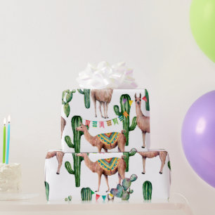 Mexikanisches Fiesta-Lama-Muster-Wrap-Papier Geschenkpapier