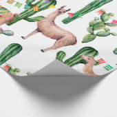 mexikanisches Fiesta Llama Musterpapier Geschenkpapier (Ecke)
