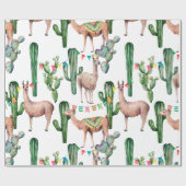 mexikanisches Fiesta Llama Musterpapier Geschenkpapier (Flach)