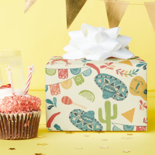 Mexikanisches Fiesta Niedlich Gemustert Geschenkpapier (Geburtstagsparty)