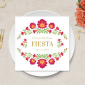 Mexikanisches Fiesta Paper Napkin, Rote Flora Serviette
