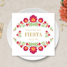 Mexikanisches Fiesta Paper Napkin, Rote Flora