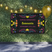 Mexikanisches Fiesta Party Black Quinceanera Gebur Banner