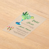 Mexikanisches Fiesta Party grünes Brautparty Acryleinladungen (Ablage )