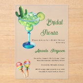 Mexikanisches Fiesta Party grünes Brautparty Acryleinladungen (Vorderseite)