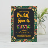 Mexikanisches Fiesta Schwarzes Brautparty Einladung (Stehend Vorderseite)