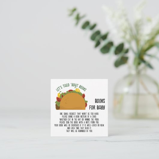 Mexikanisches Fiesta-Taco-Bücher für das Baby Begleitkarte (Stehend Vorderseite)