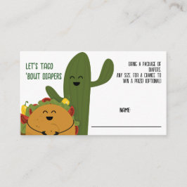 Mexikanisches Fiesta-Taco-Paare Diaper Raffle Begleitkarte