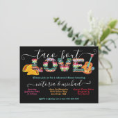 Mexikanisches Fiesta Taco'bout Liebe Probe Abendes Einladung (Stehend Vorderseite)