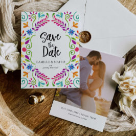 Mexikanisches Fiesta-Thema Save the Date mit Foto Einladung