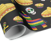Mexikanisches Fiesta- und Día-de-Muertos-Geschenkp Geschenkpapier (Rolleneckpunkt)