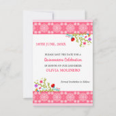 Mexikanisches Fiesta und Papel Picado - Rosa Save The Date (Rückseite)