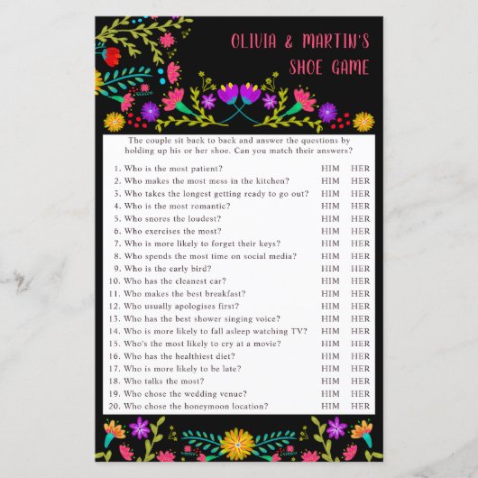 Mexikanisches Fiesta Wedding oder Paare Duschdusch (Vorderseite)