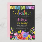 Mexikanisches Fiestageburtstags-Party Einladung (Vorne/Hinten)