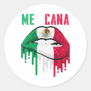 Mexikanisches Flag Shirt Girl Women Kids Kleinkind Runder Aufkleber
