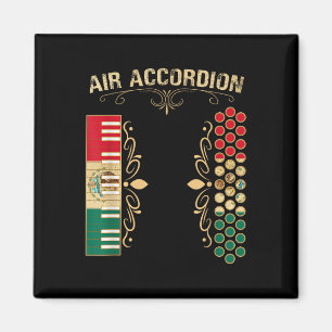 Mexikanisches Flagge Vintage Air Akkordeon-Shirt f Magnet