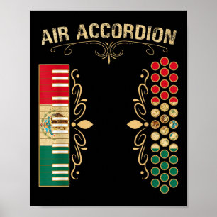 Mexikanisches Flagge Vintage Air Akkordeon-Shirt f Poster