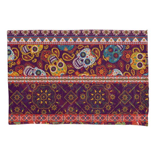 Mexikanisches Flickwerk: Vintages Design. Kissenbezug (Vorderseite)