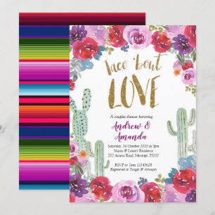 Mexikanisches Floral Taco "über Liebe Einladung