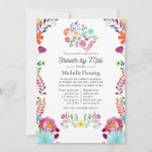 Mexikanisches Floralfiesta Brautparty per Mail Einladung (Vorderseite)